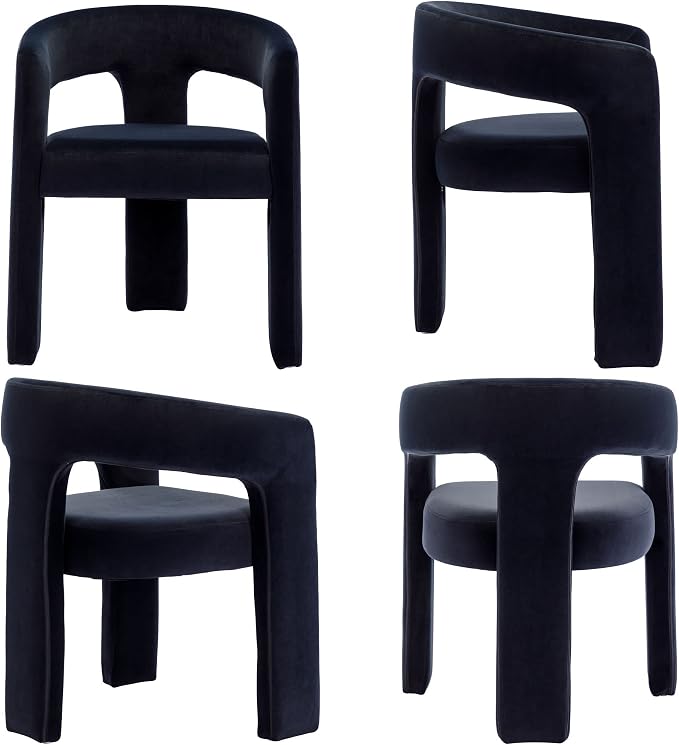 BESTANO Set of 2 Modern Velvet Fabric Upholstered Dining Chairs - Image 6