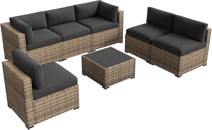 Aoxun Patio Furniture Sets, 7-Piece Outdoor Furniture - Image 8
