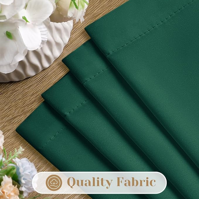 HOMEIDEAS Christmas Non-See-Through Hunter Green Privacy Sheer Curtains - Image 6