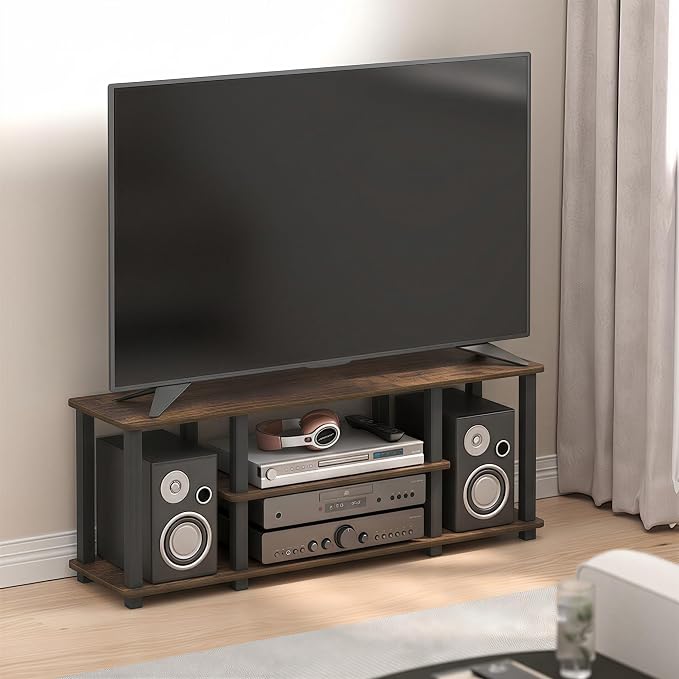 Furinno Turn-S-Tube TV Stand, 3-Tier Toolless Assembly Entertainment Center by Furinno-FitsYourSpaceFitsYourBudget
