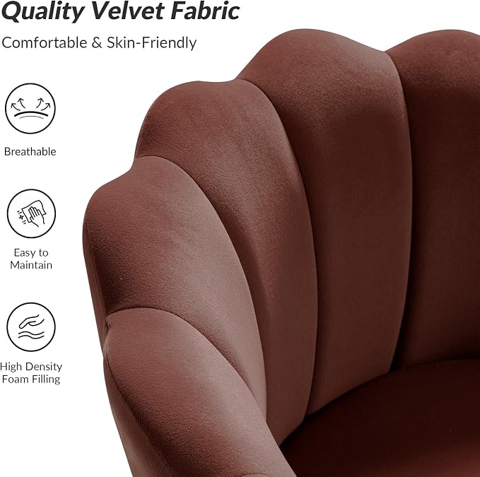 HULALA HOME Modern Velvet Accent Chair - Image 4