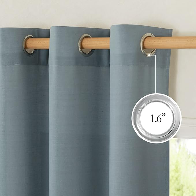 NICETOWN Thick Linen Blend Curtains Flax Textured - Image 5