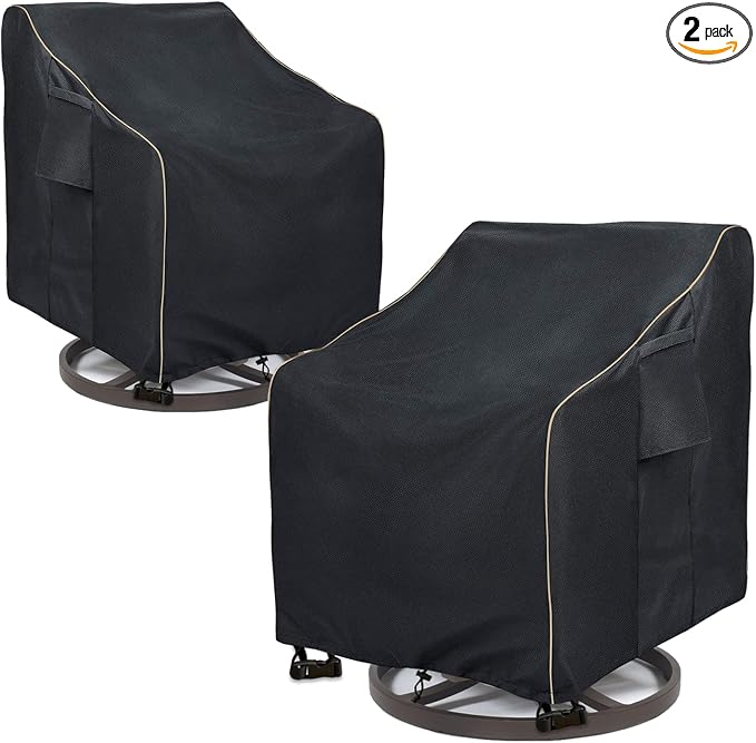 Outdoor Swivel Lounge Chair Cover 2 Pack, 35 W x 37 D x 38.5 H inches, 100% by LSongSKY
