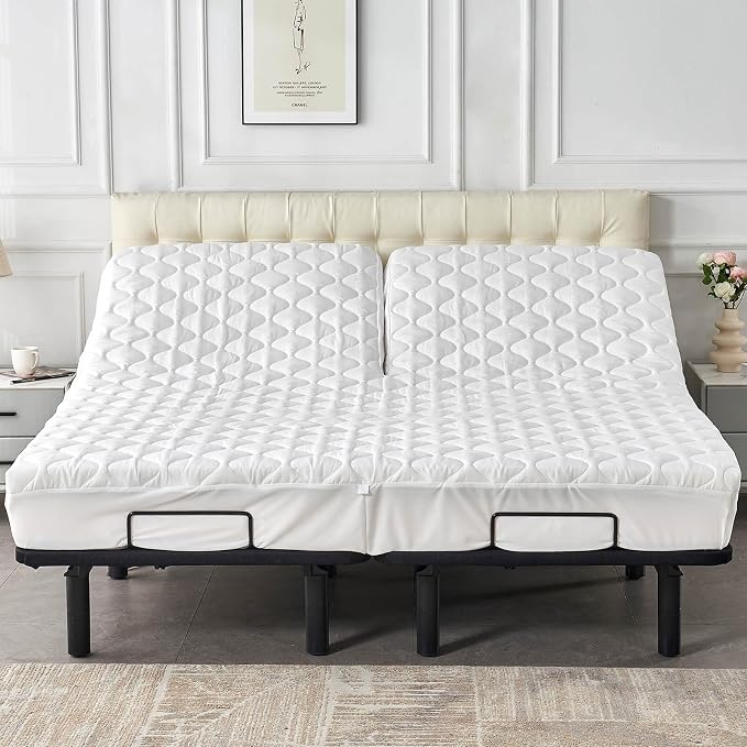 Quilted 28-30" Split Top California King Mattress Protector Pad - Image 4