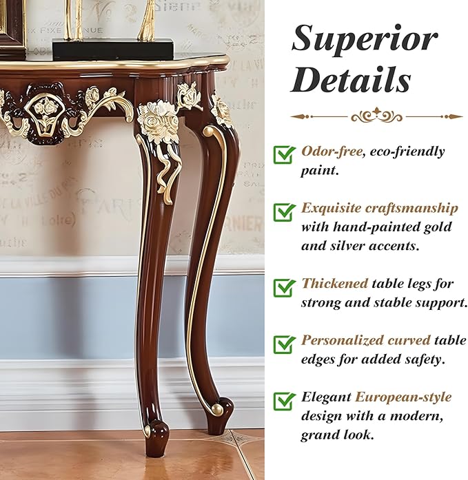 Vintage French Console Table, Wood Entryway Table - Image 5