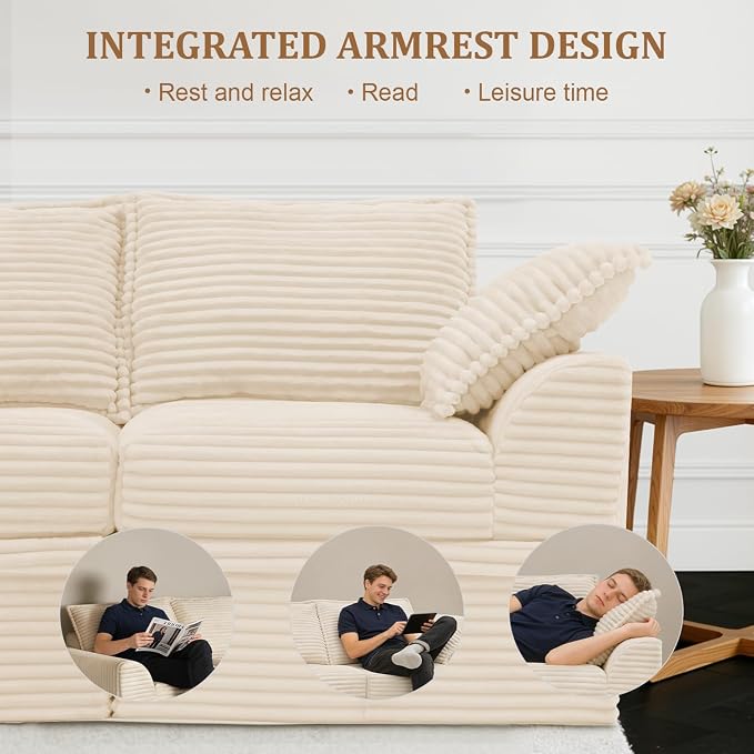 Upgrade Boneless Couch with Storage, Extra Deep&High Seat Modular Sectional - Image 7