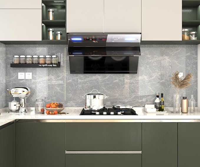 Marble Contact Paper 15.7" x 78.8" Grey Wallpaper Marble Peel and Stick - Image 3