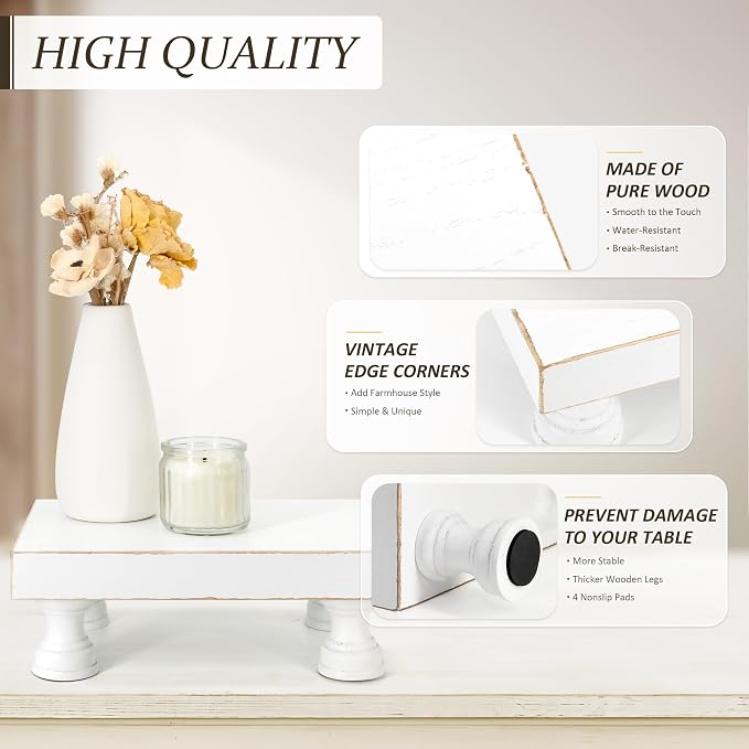EOSAHR Decorative Wood Riser for Home Decor : Farmhouse Pedestal Stand for - Image 5