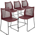 Flash Furniture HERCULES Series 5 Pack 661 lb. Capacity Burgundy Stack Chair by FlashFurniture