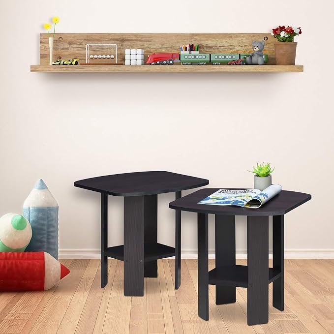 Furinno Simple Design Side Table Set of 2, 2-Tier Modern End Table - Image 2