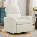 Swivel Rocker Recliner, Oversized Boucle Glider Recliner Nursery, Manual Swivel by Aemeios