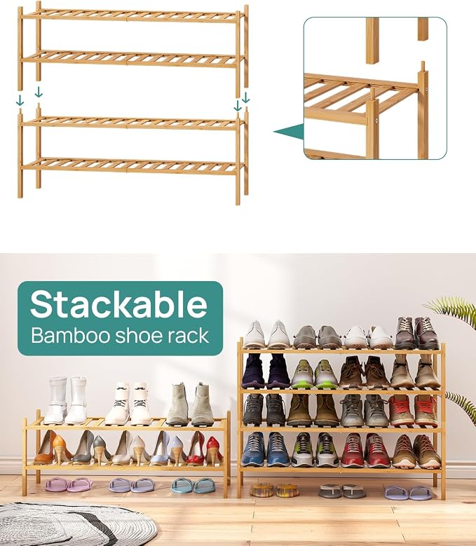 viewcare 2-Tier Long Shoe Rack for Entryway, Long 33IN | Beautiful | Functional - Image 6