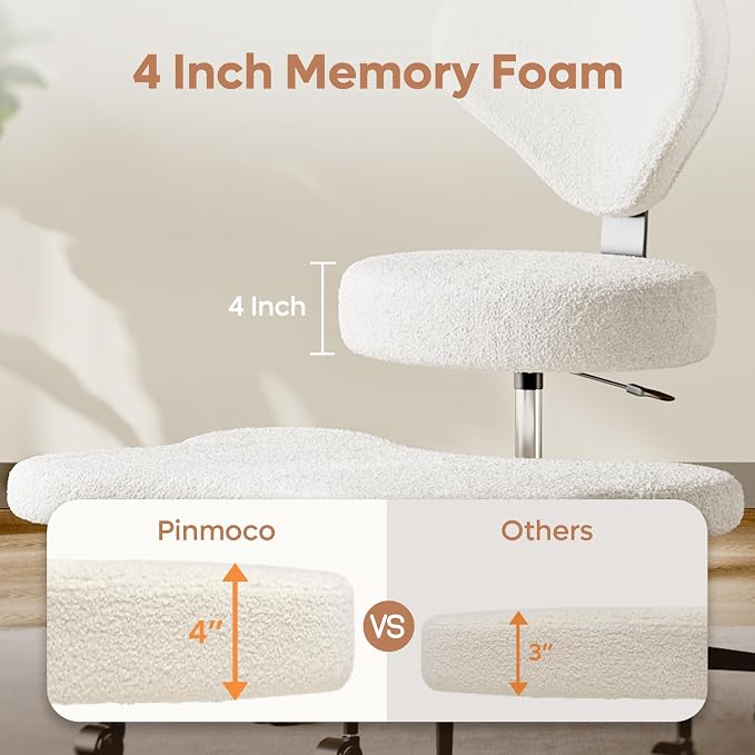 Pinmoco Ergonomic Cross Legged Chair, 360° Swivel Meditation Chair - Image 9