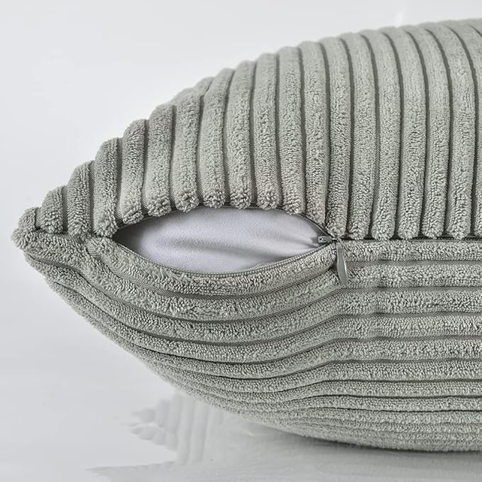 Fancy Homi 2 Packs Grey Decorative Throw Pillow Covers 18x18 Inch - Image 4
