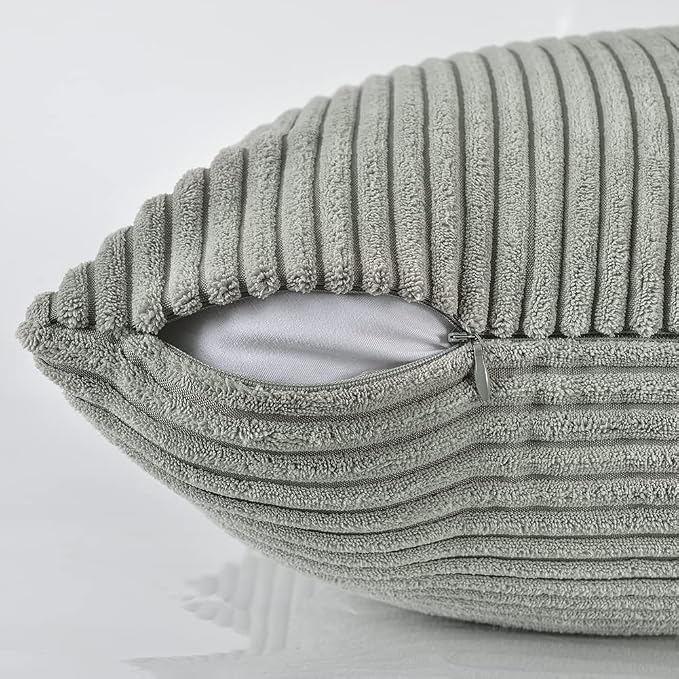 Fancy Homi 2 Packs Grey Decorative Throw Pillow Covers 22x22 Inch - Image 3