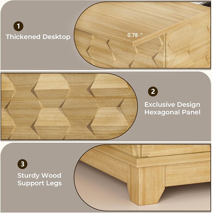 BROTTAR Lift Top Coffee Table, 31.5'' Square Coffee Table - Image 5