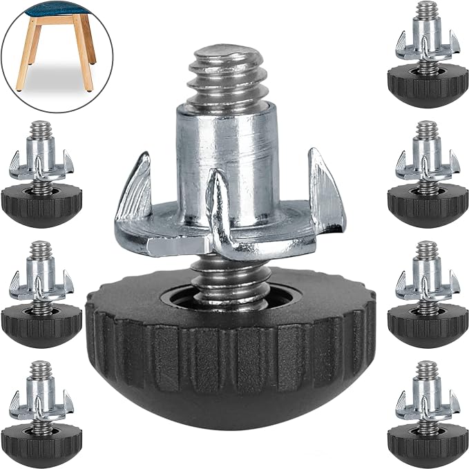 Anwenk 1/4” Furniture Leveling Feet Stainless Steel Screw-in Threaded Leg by Anwenk