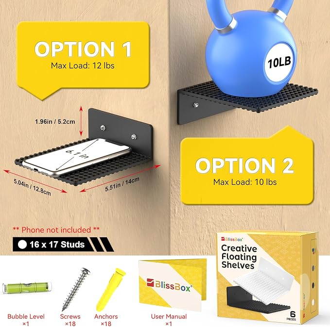 BlissBox 6-Pack Floating Shelves - Image 2