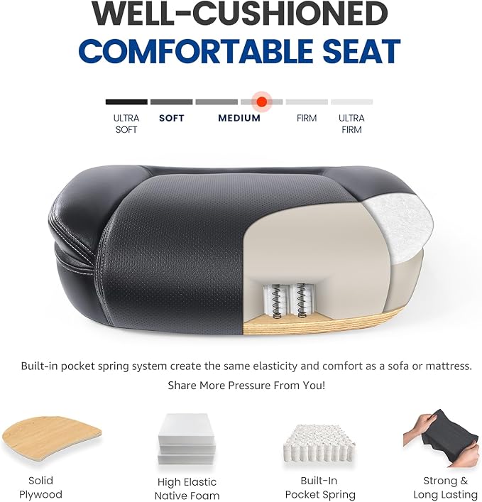 Ergonomic Heavy Duty Mid-Back Padded Bonded Leather Padded - Image 5