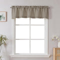 Chyhomenyc Stone Beige Valance for Windows, Light Filtering Faux Linen Solid by Chyhomenyc