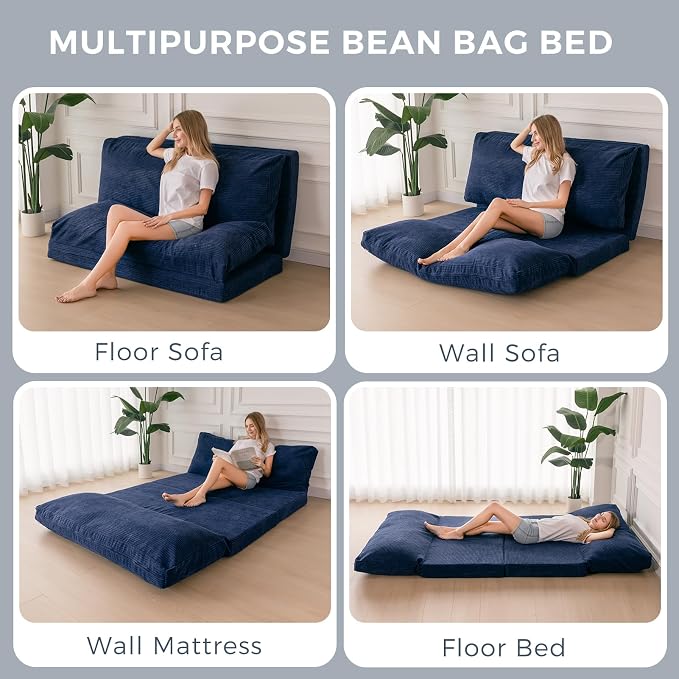 MAXYOYO Folding Sofa Bed, Extra Thick and Long Floor Sofa Convertible Sleeper - Image 3