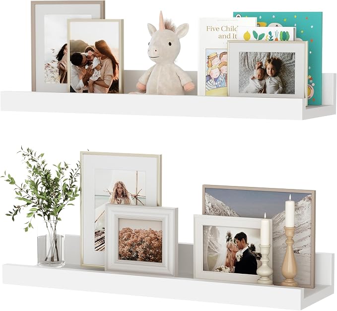 Floating Shelves for Wall, 16 inch Wood Floating Shelves Set of 2, Picture by Unknown