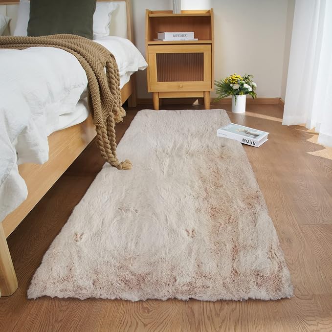 Ghouse Ultra Soft Faux Rabbit Fur Rug, Machine Washable Area Rugs by Ghouse