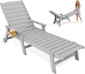KINGYES HDPE Lounge Chair Outdoor, Patio Chaise Lounge Recliner by KINGYES