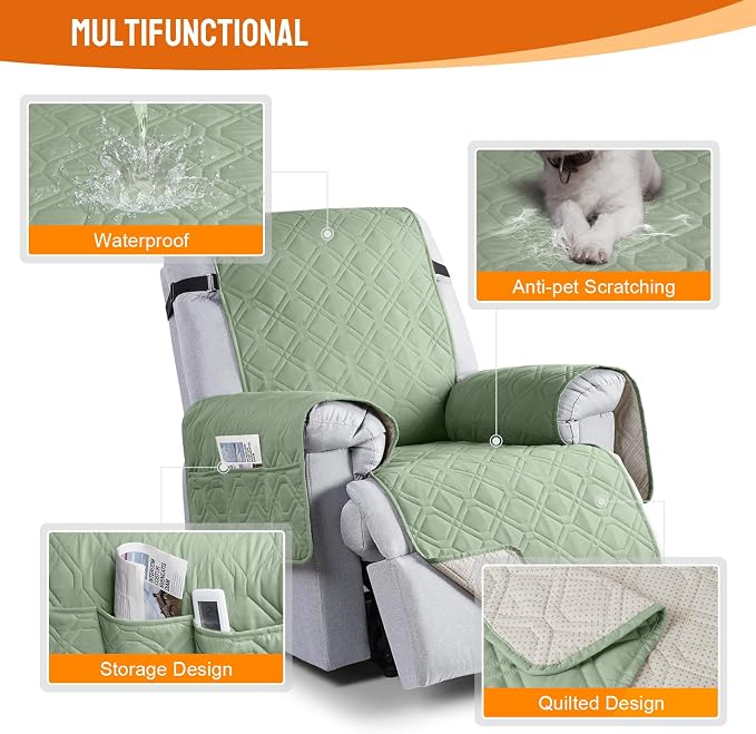VANSOFY 100% Waterproof Recliner Chair Covers, Recliner Cover Non-Slip Dog - Image 7