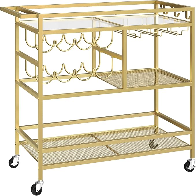MAHANCRIS Bar Cart for Home, 3-Tier Serving Cart by MAHANCRIS