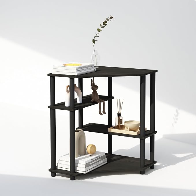 Furinno Turn-N-Tube Storage Shelves, 4-Tier Corner Shelf, Toolless Assembly - Image 5