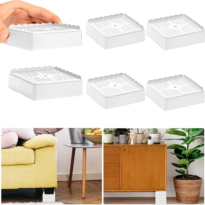 Bed Risers 1 inch, 2 inch, 3 inch, 4 inch Heavy Duty, Adjustable Furniture Riser by EGTTGIN
