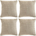 Fancy Homi 4 Packs Taupe Decorative Throw Pillow Covers 16x16 Inch by Fancy+Homi