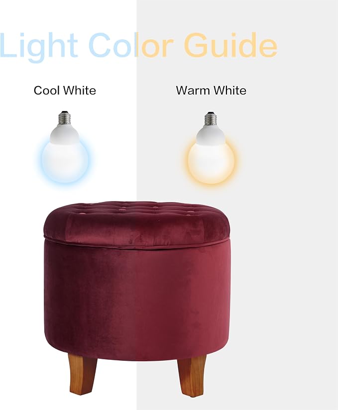Homepop Home Decor | Upholstered Round Velvet Tufted Foot Rest Ottoman | Ottoman - Image 4