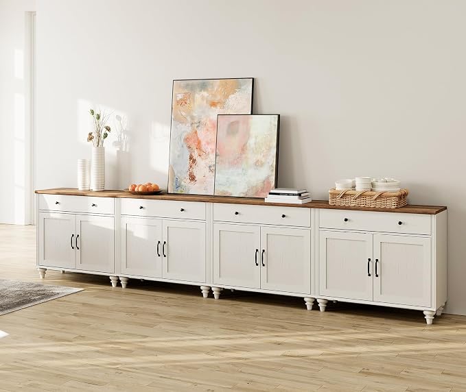 WAMPAT Farmhouse TV Stand for 85 inch TV - Image 9