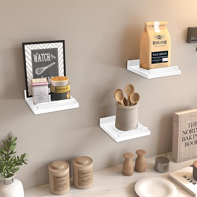 RYOFOBETTO Small Floating Shelf, 6 X 6 Inches Farmhouse Wall Shelves - Image 2