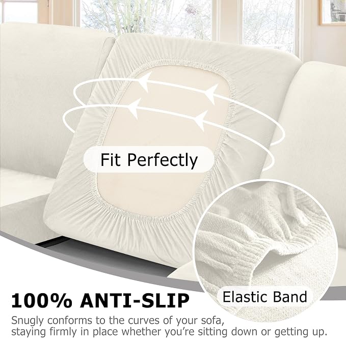 Arfntevss Velvet Corner Sectional Couch Covers Slipcovers L Shape Couch Cushion - Image 4