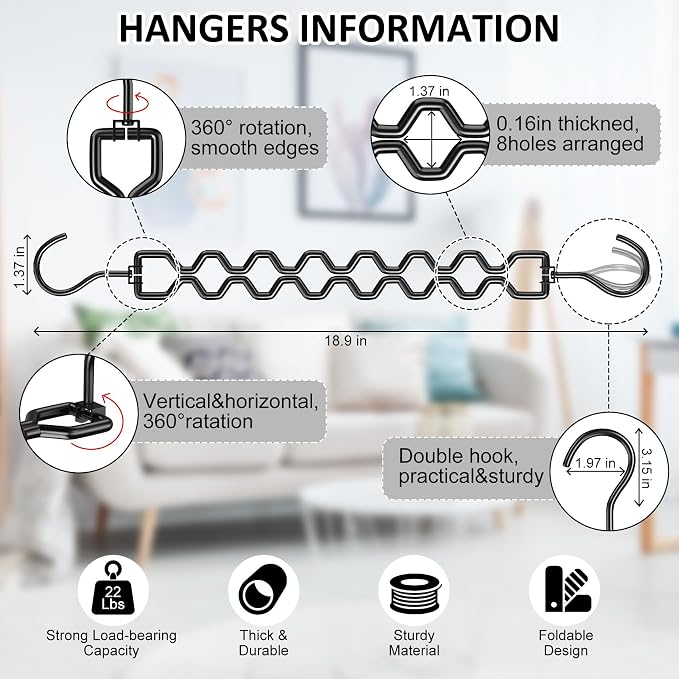 Space Saving Hangers for Clothes 6 Pack, Sturdy Metal Hangers Heavy Duty Magic - Image 4