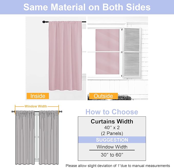 Simplebrand Ava Blush Short Blackout Curtains - Image 8