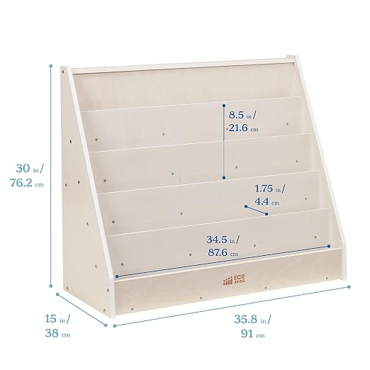 ECR4Kids Single-Sided Book Storage and Display, Montessori Furniture - Image 3