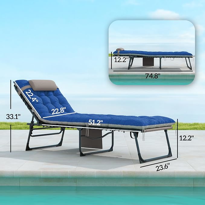Outsunny Chaise Lounge Chair Outdoor Set of 2, 5-Position Adjustable Outdoor - Image 3