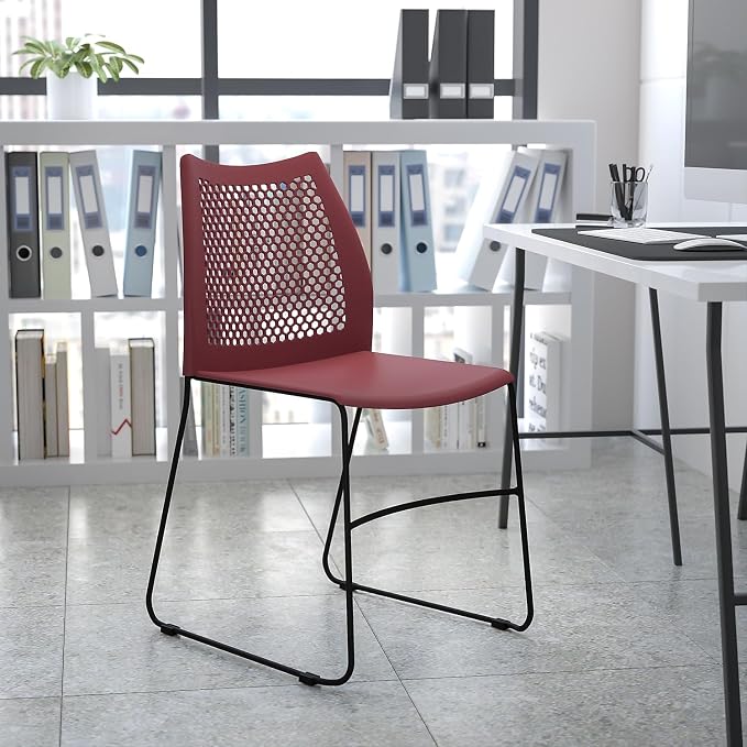 Flash Furniture HERCULES Series 661 lb. Capacity Burgundy Stack Chair - Image 2