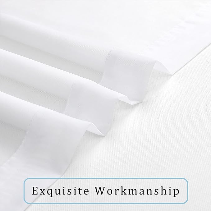 OWENIE Sheer White Curtains Living Room 54 inches Long, Rod Pocket Curtain - Image 7