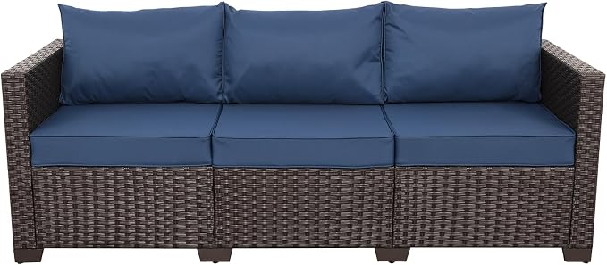 Rattan Star Patio Furniture Outdoor Couch 3 Seater Sofa Outdoor Brown Wicker by RattanStar