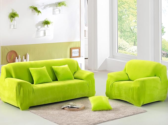 vctops 1-Piece Velvet Plush Stretch Chair Sofa Slipcover Soft Fuzzy Fluffy - Image 2