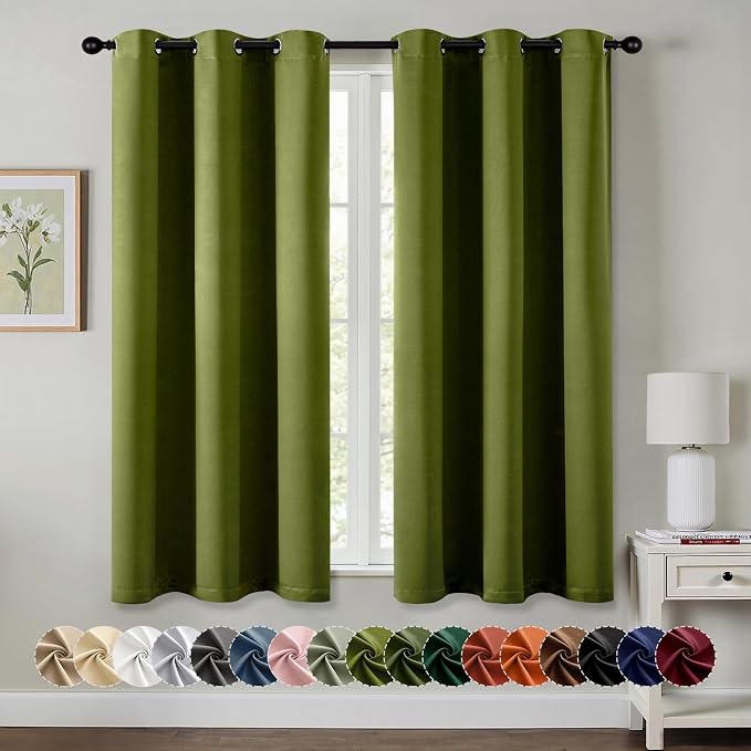 MIULEE Light Olive Green Blackout Curtains by MIULEE