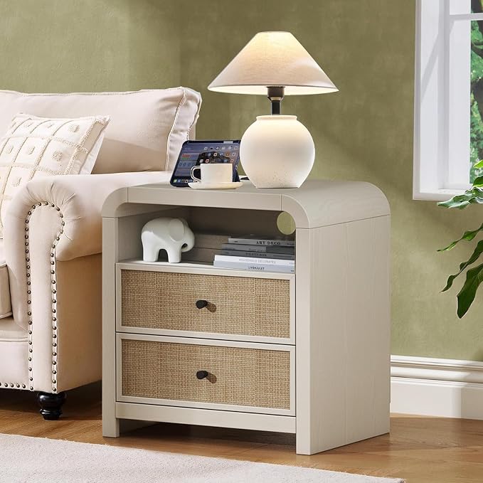 Oak&Sparrow Rattan Nightstand Set of 2, 23.6'' Rattan End Table - Image 9