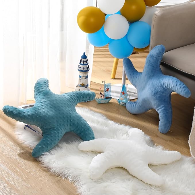 Fumete Starfish Pillow Beach Starfish Shaped Throw Pillows 20'' Stuffed Animal - Image 4