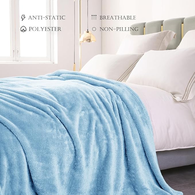 Exclusivo Mezcla Plush Fuzzy Fleece Bed Blanket Twin Size, Super Soft, Fluffy - Image 4