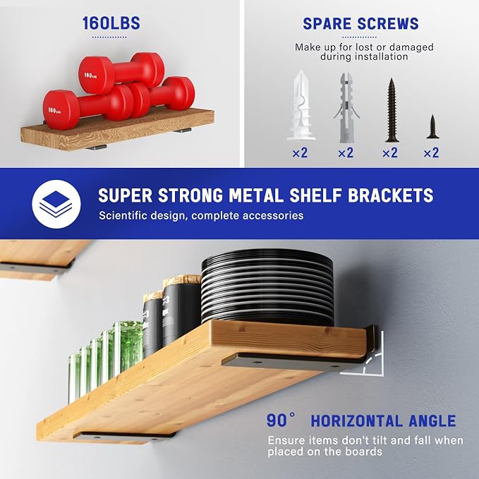 Goovilla Shelf Bracket, Heavy Duty Floating Shelf Brackets 4 inch Long - Image 3